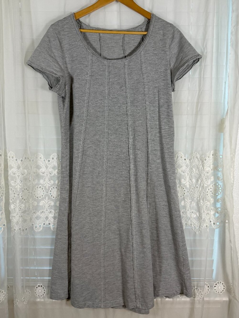 Sweet Salt Large heather grey knit modest natural minimalist cotton midi dress